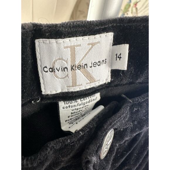 Calvin Klein Womens Black Velvet Soft Pants Jeans Sz 14 EUC - Picture 3 of 6
